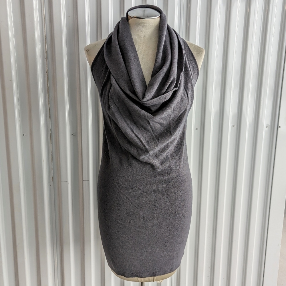 KONTATTO gray cowl bodycon dress S